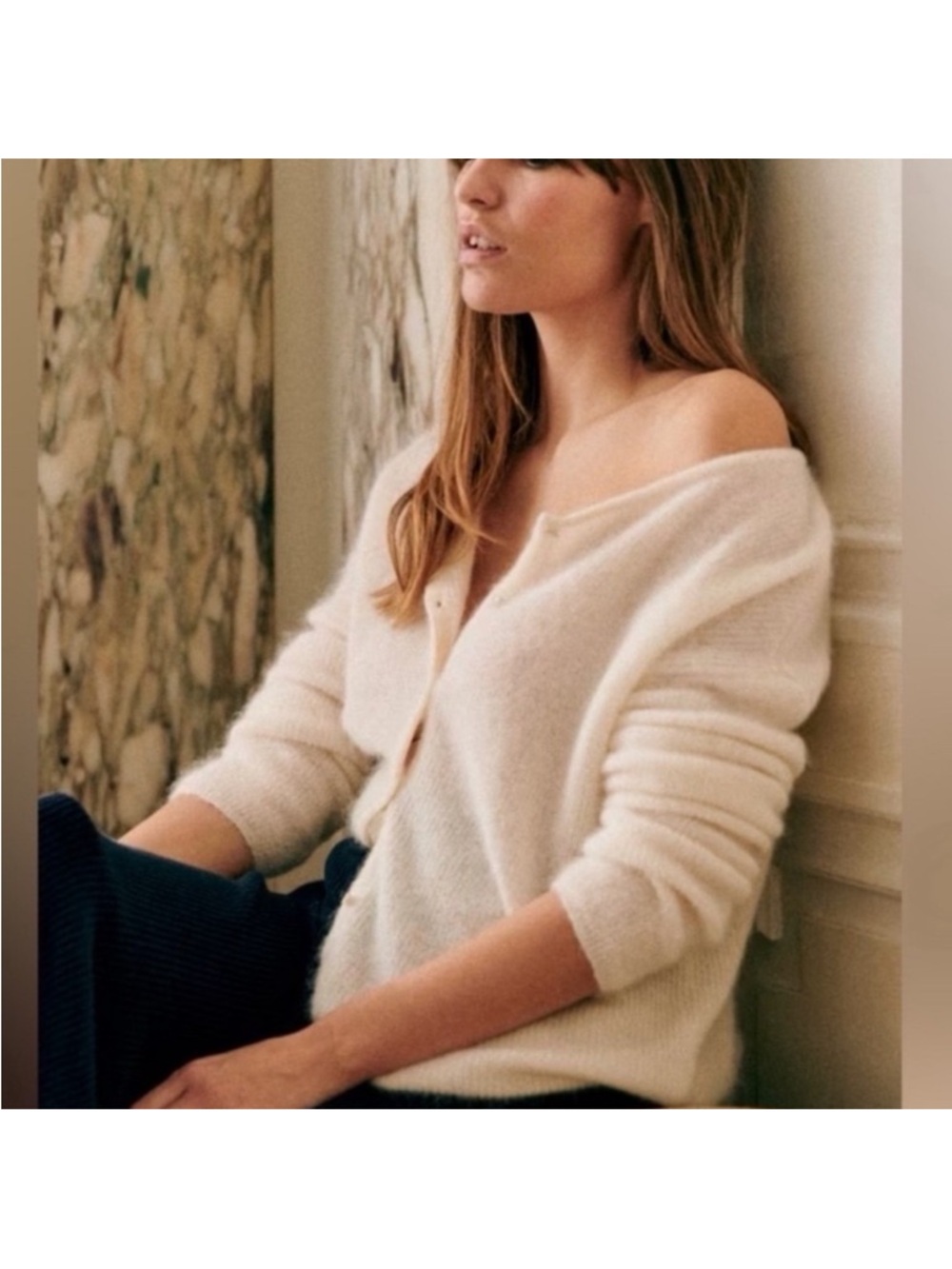 Sezane Gaspard cardigan in Écru